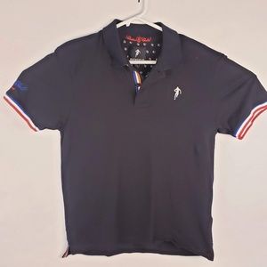 Ruckfield France Polo Red White Blue Accents Sz L